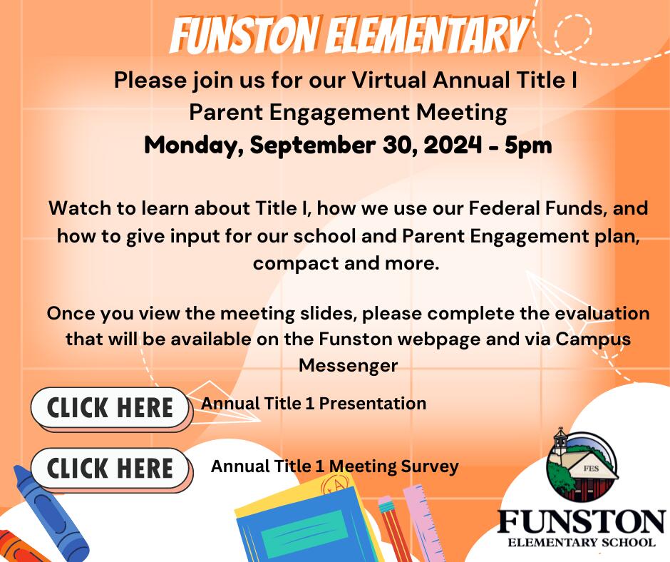 Virtual Annual Title I Parent Engagement Meeting | Funston Elementary ...
