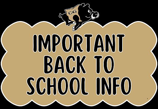 DECORATIVE GRAPHIC - IMPORTANT BACK TO SCHOOL INFO