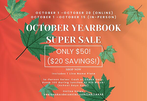 CCHS Yearbook October Super Sale!

Get your 2026 Packer Yearbook for just $50 - and it includes a free one-line nameplate (a $70 value for only $50!).
