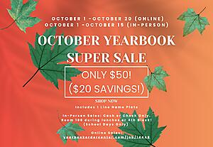 CCHS Yearbook October Super Sale!

Get your 2026 Packer Yearbook for just $50 - and it includes a free one-line nameplate (a $70 value for only $50!).

