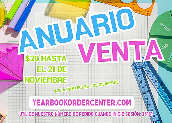 Yearbook Sale graphic - graph paper with math tools
Yearbook Sale
$20 until Nov. 21st
$25 starting Dec. 1st
Order information