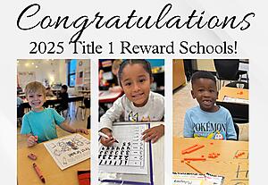 Congratulations Title 1 Reward Schools! Decorative Graphic.