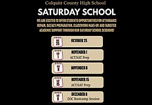 We are excited to offer students opportunities for attendance repair, SAT/ACT preparation, classwork make-up, and targeted academic support through our Saturday school sessions! 
