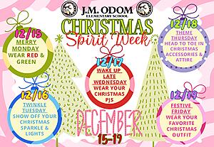 Christmas Spirit Week Dress Up Flyer