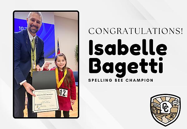 Congratulations Isabelle Bagettie, Spelling Bee Champion