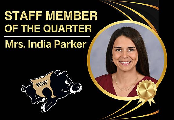 Staff member of the quarter Mrs. India Parker