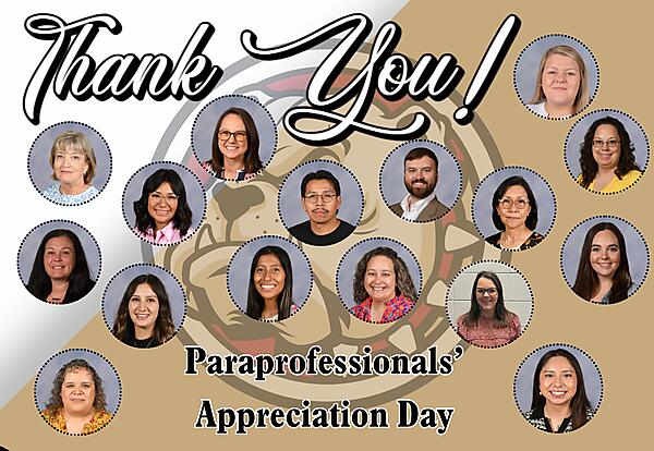 Decorative image of paraprofessionals' to say "thank you' on Paraprofessionals' Appreciation Day