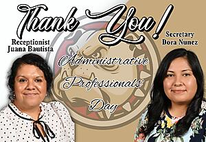 Decorative picture of Mrs. Juana and Ms. Dora to show appreciation on Administrative Professionals Day