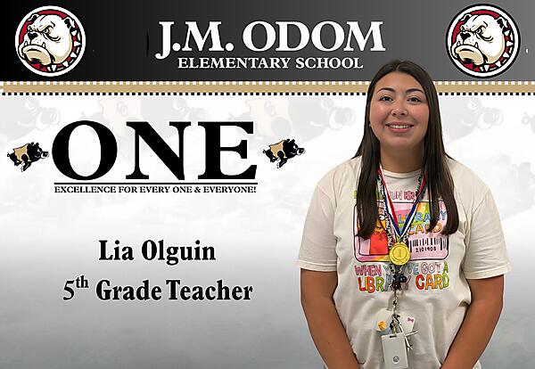 O.N.E. medal recipient for April, Ms. Lia Olguin