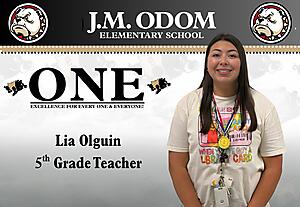 O.N.E. medal recipient for April, Ms. Lia Olguin