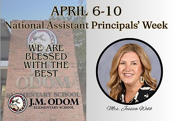 Decorative Image of Mrs. Jessica Webb for National Assistant Principals Week April 6-10