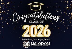 Decorative image congratulating the class of 2026 for gratuating