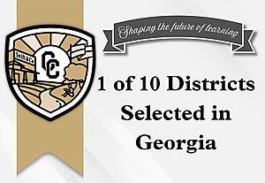 Shaping the future of learning - 1 of 10 districts selected in georgia decorative graphic