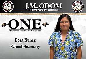 Decorative image of May O.N.E. medal recipient, Dora Nunez