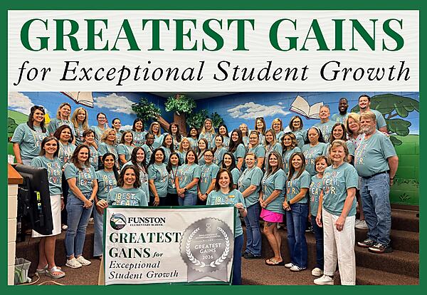 Greatest Gains for Exceptional Student Growth Decorative Graphic