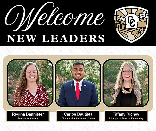 Welcome New Leaders Regina Bannister, Carlos Bautista, Tiffany Richey- decorative graphic