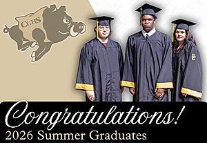 Congratulations 2026 Summer Graduates - Pictured: Andrew Jensen, Tavion Richardson, and Alexis Vega