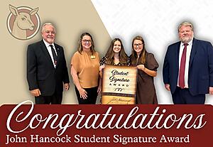 Congratulations John Hancock Student Signature Award