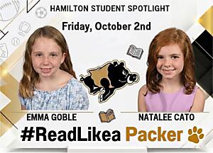 flyer with a photo of two students