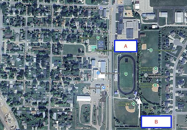 Parking at Kindred Football Field