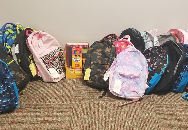 Backpacks supplied from Michiana Behavorial Health