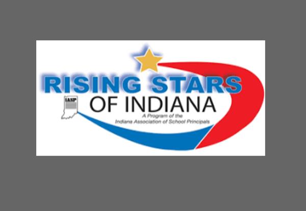 Rising Stars of Indiana Logo on grey background