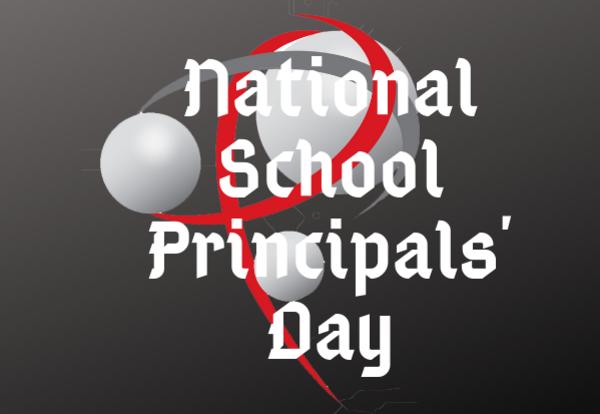 National School Principals' Day P Logo on a black background