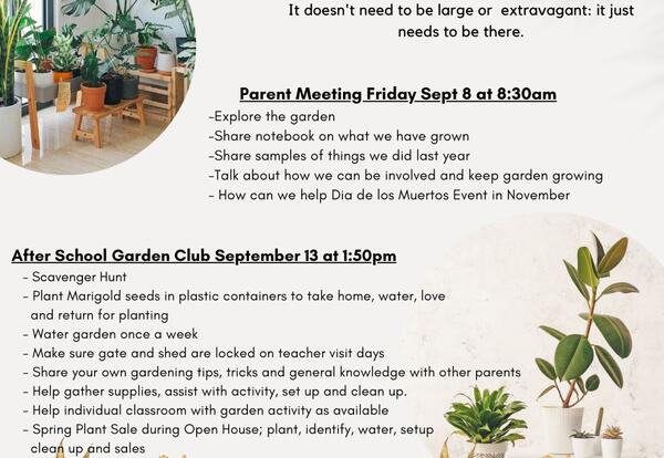 Garden Club Parent Meeting