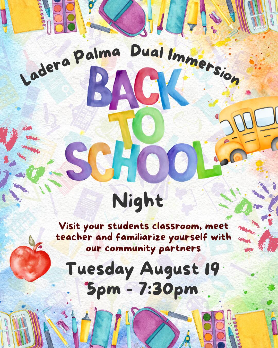 Back to school Night // Noche de Regreso de Escuela | Ladera Palma ...