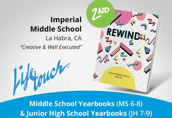 Imperial Middle School wins second place in National Lifetouch Yearbook Showcase