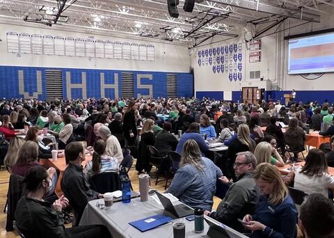 D128 staff members at the May 2 Institute Day at VHHS.