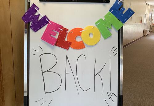 Welcome Back sign