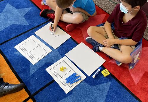 Second Graders Work Together, and Have Some Fun, in Math Class - Featured image