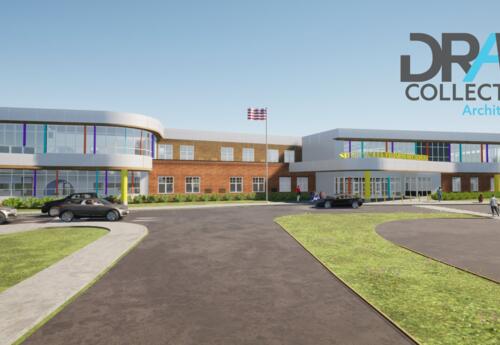 Steel Valley Elementary main entrance render