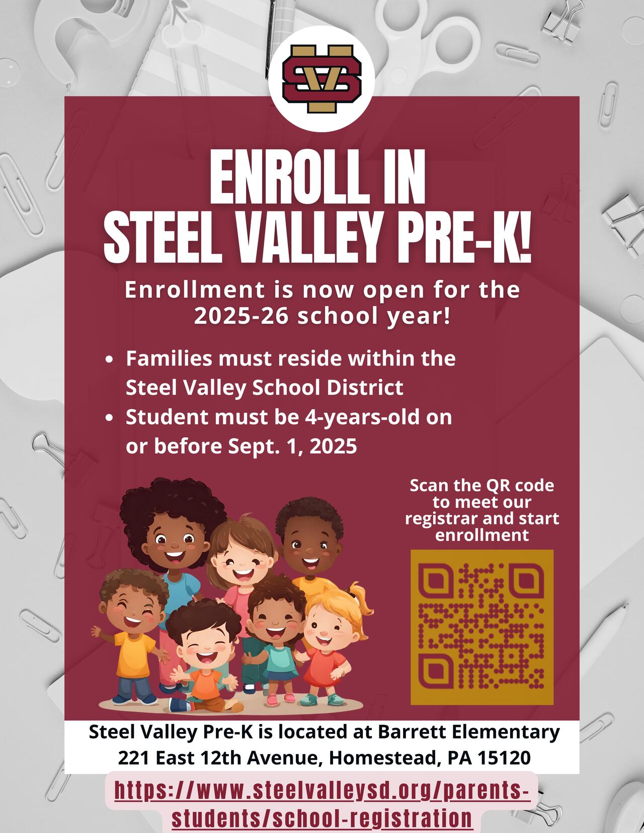 Steel Valley PreK Enrollment Open For 202526 School Year Steel