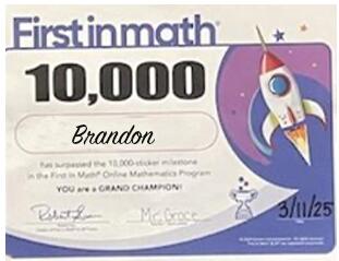 First in math! (Brandon Roberson) | Park Elementary School
