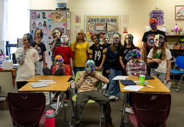 Gifted and life skills students pose together