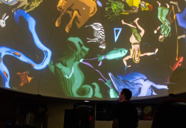 A view of a planetarium projection