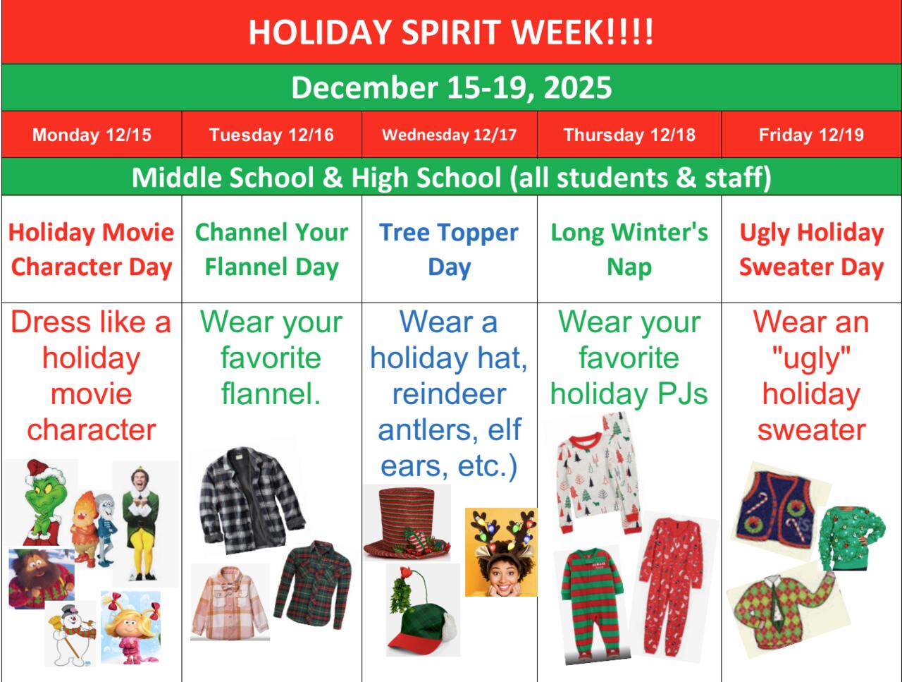 christmas spirit week dress up ideas 12 Days of Christmas Dress up Days Itinerary Flyer: Editable Canva Template