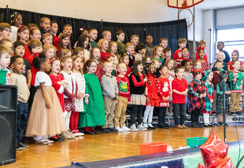 Kindergarten students perform in Park holiday concert