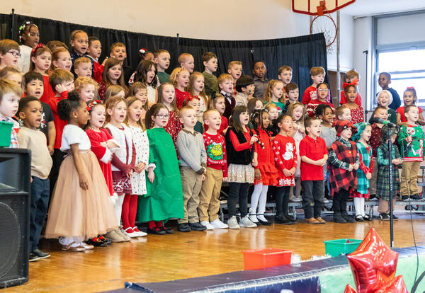 Kindergarten students perform in Park holiday concert