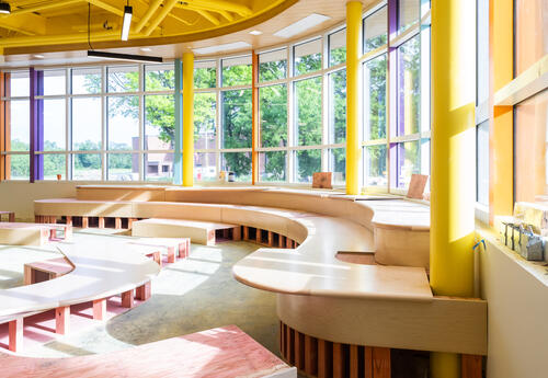 A large group learning space inside SV Elementary