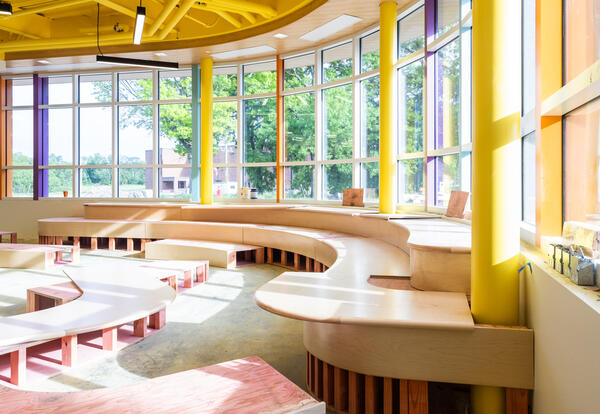 A large group learning space inside SV Elementary