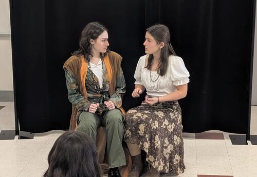 Two students performing The Graffalo