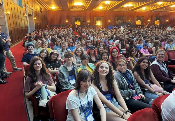 Thespian Troupe in the auditorium