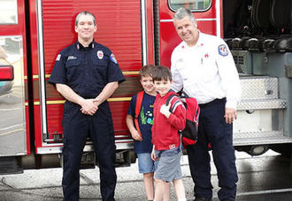 Fernway Student Arrives at School in a Fire Truck