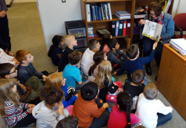 Kindergarten Class Visits Principal Cosentino's Office