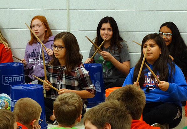 Bucket Drummers Showcase Percussion Skills at Fernway