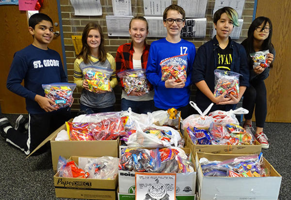 National Junior Honor Society Collects Candy for Troops