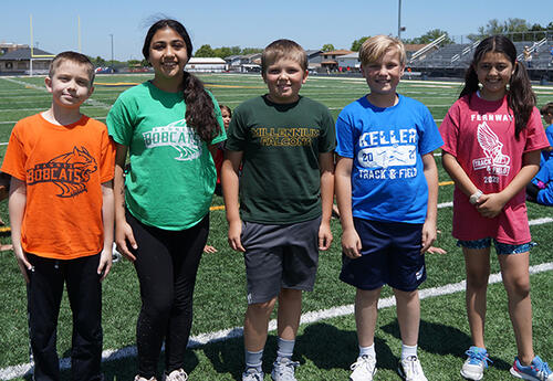 track & field athletes for each elementary school